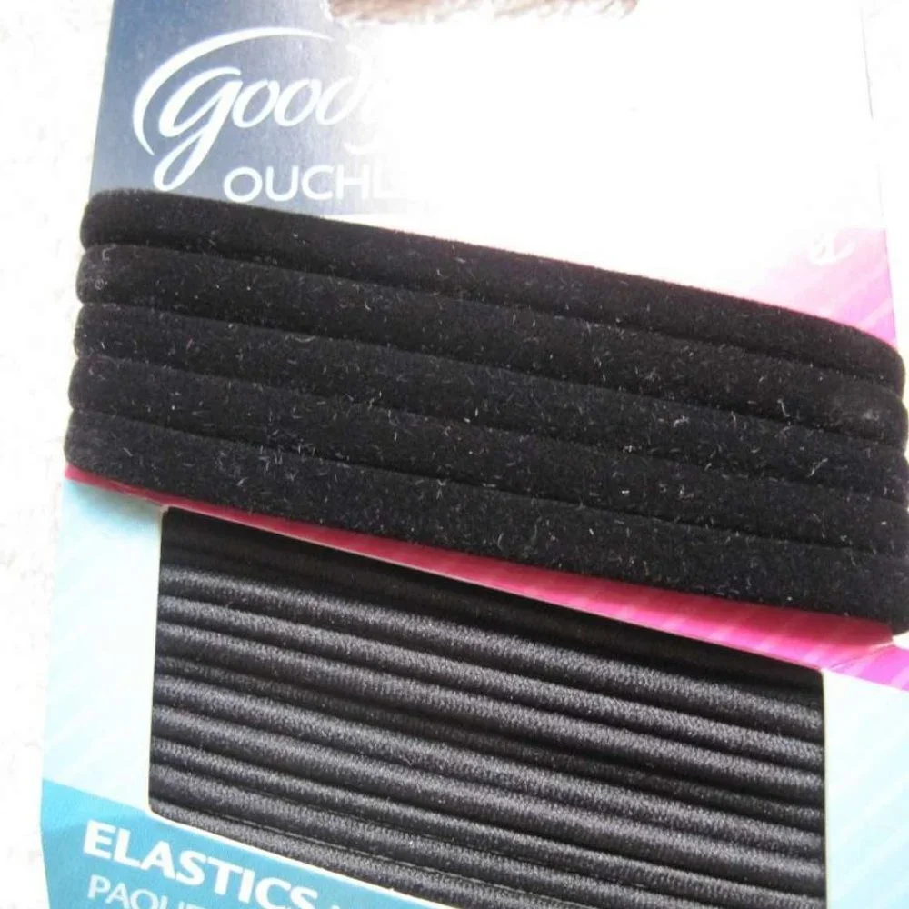 8 Goody Ouchless 4 Velvet Mixed Pack Elastic Hair Band Ponytailers Black Brown