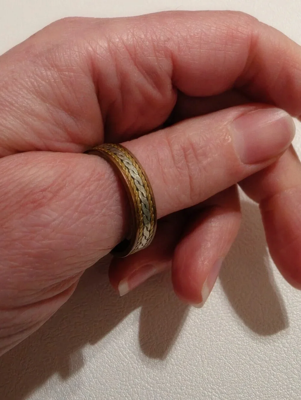 Two-Tone Braided Adjustable Copper Magnetic Ring