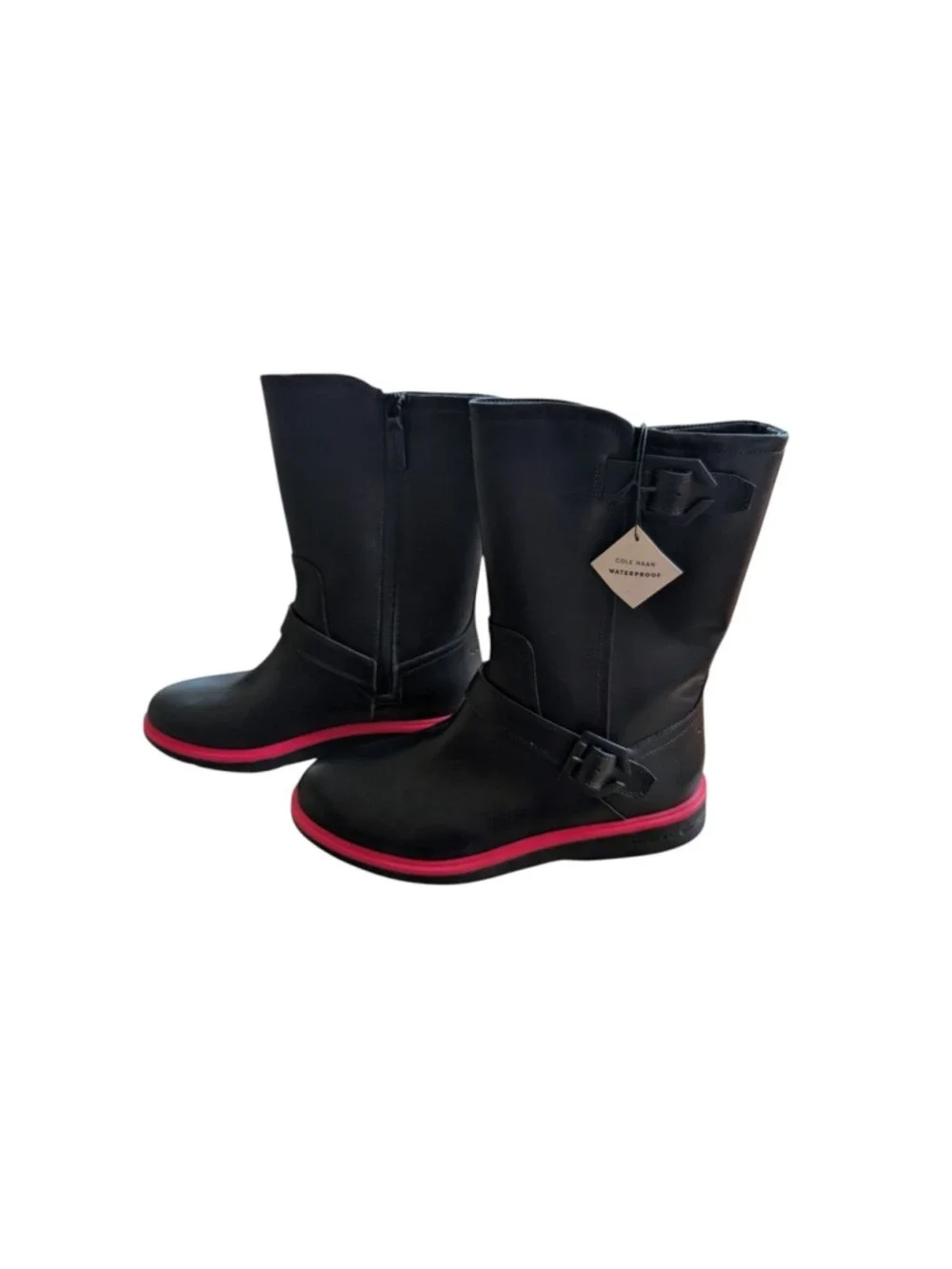 Cole Haan Millbridge Moto Waterproof Boots Black Women's Size 6B