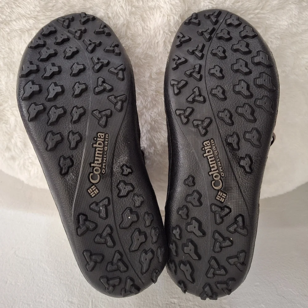 Women's Columbia Black Winter Boots Rugged Design Waterproof Size 6.