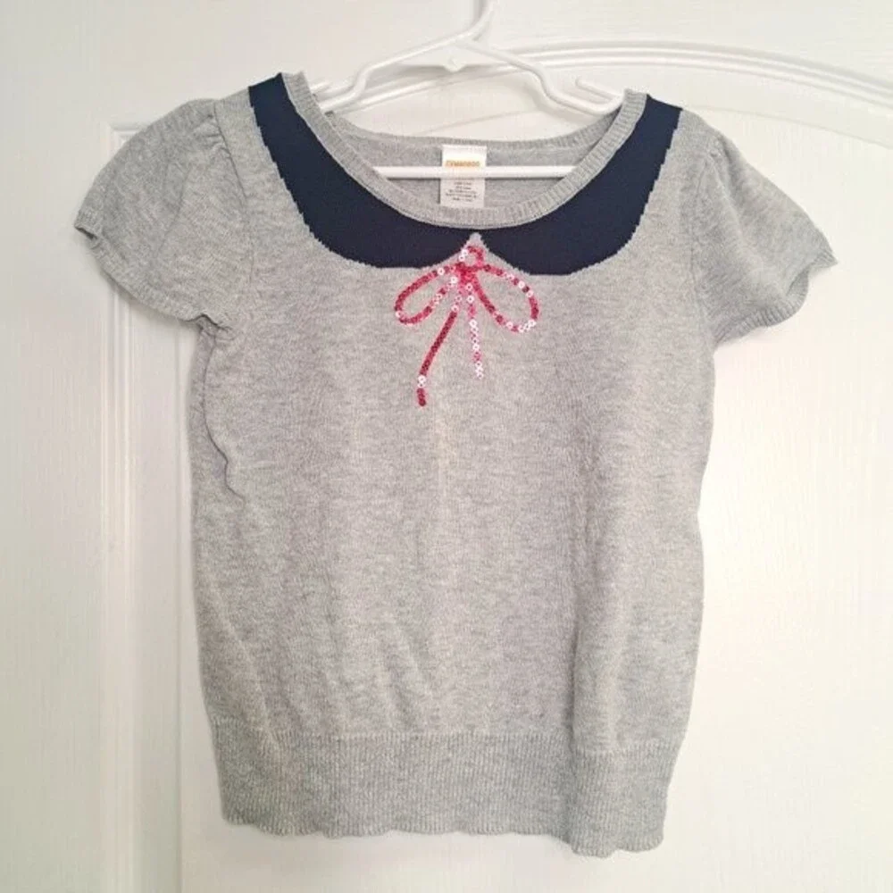 Gymboree Sequin Short Sleeve Sweater Collar