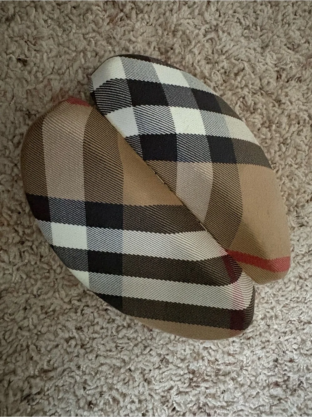 Burberry Tan and Black unisex Check Plaid Sunglasses Case + folding sunglasses