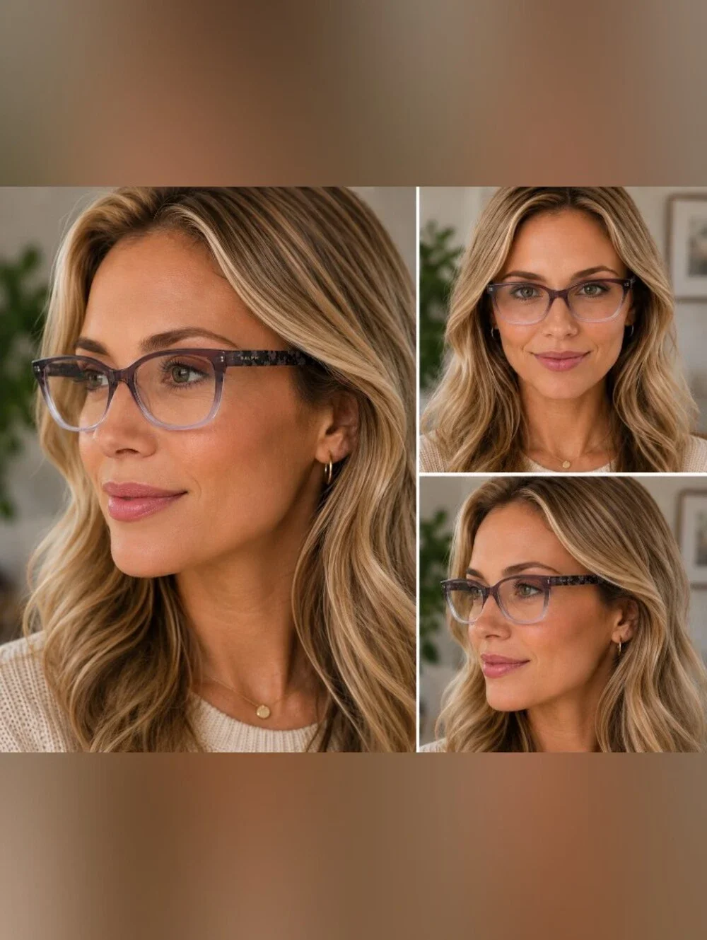 Ralph Ralph Lauren RA7071 Women’s Frames 52-16 Lavender Ombre W Floral Arms