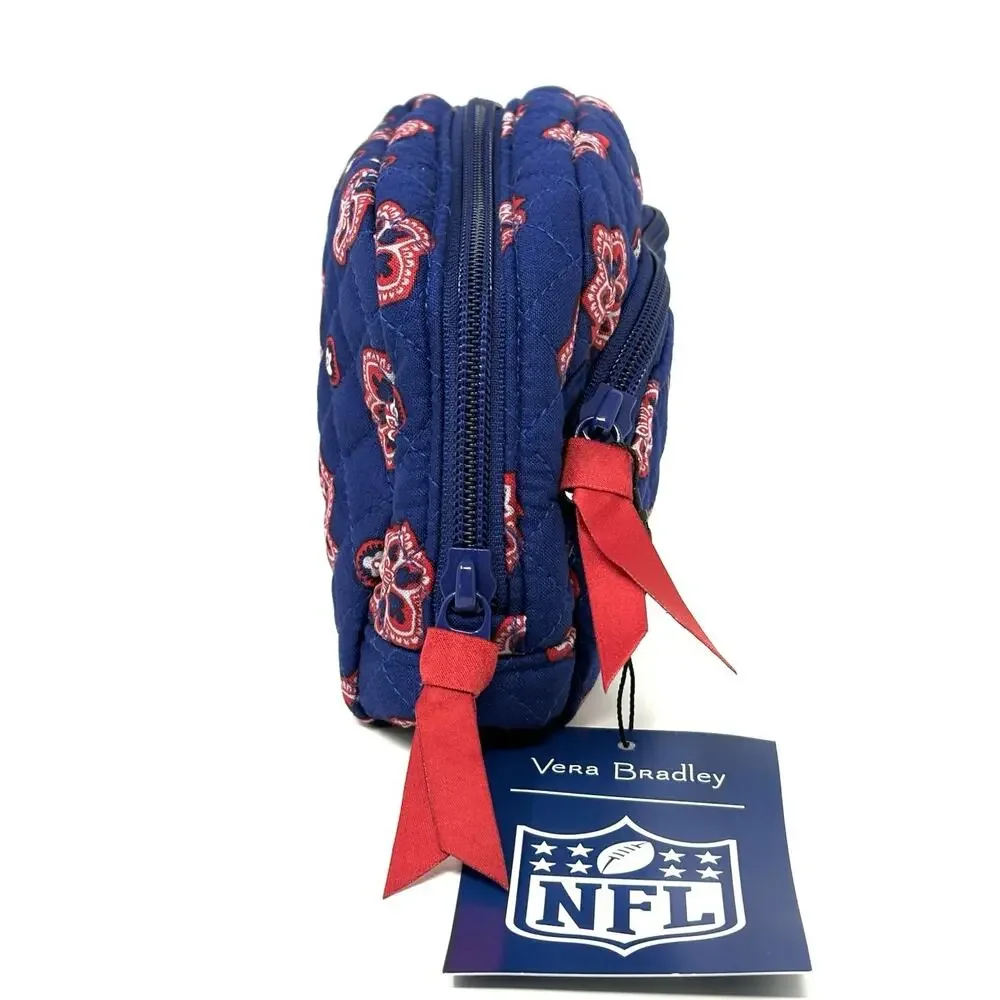 Vera Bradley NFL New York NY Giants Makeup Medium Cosmetic Bag Pouch NWT