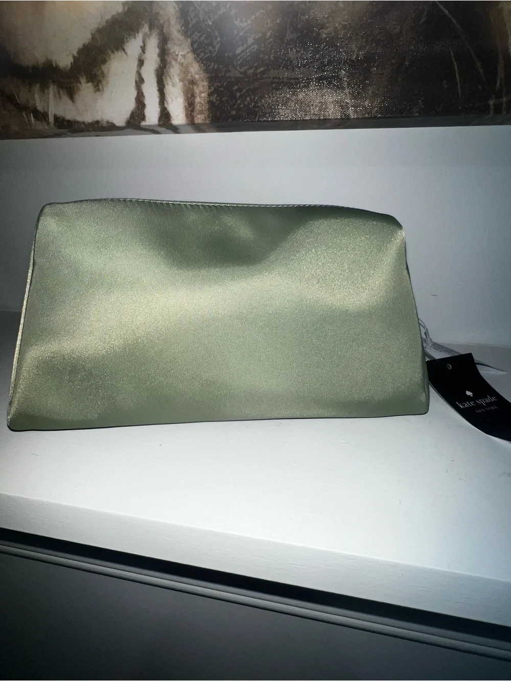 NWT Kate Spade Carter Nylon Cosmetic Pouch in Cedar Stand Green