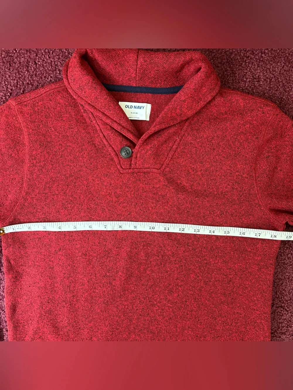NWT Old Navy Boys’ Red V-Neck Shawl Collar Sweater