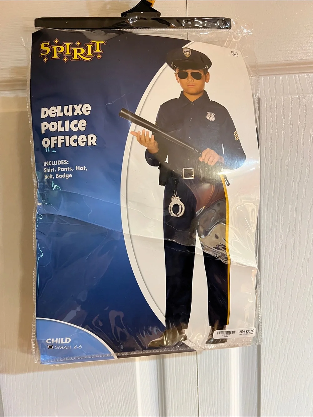 Spirit Deluxe kids Police Officer Costume - Navy Blue and Black