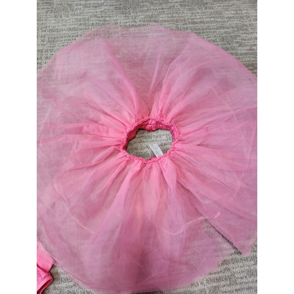Weissman girls pink sequin dance leotard and tutu costume size SC (6/6X)