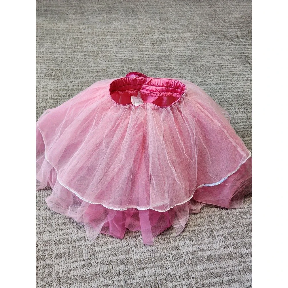 Weissman girls pink sequin dance leotard and tutu costume size SC (6/6X)
