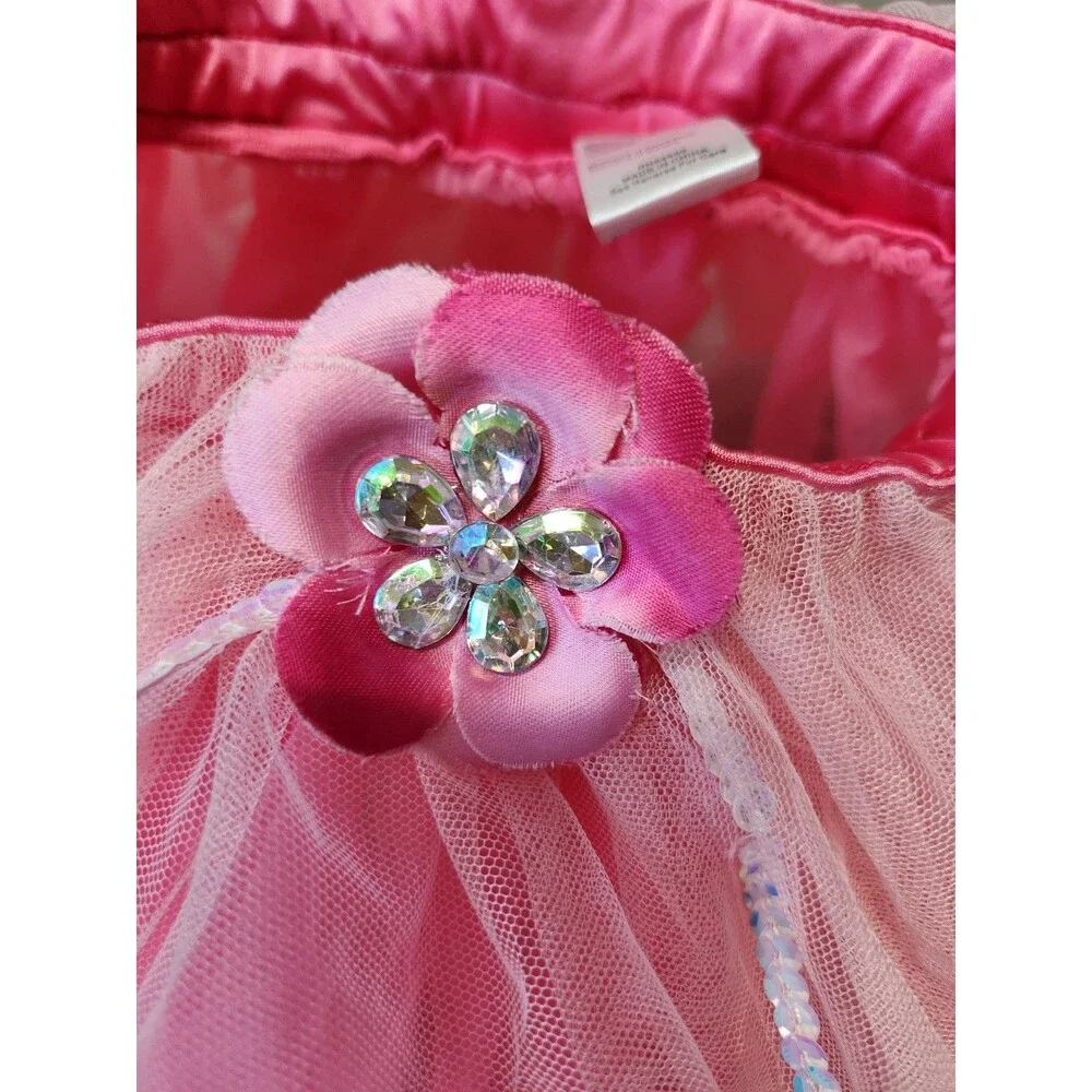 Weissman girls pink sequin dance leotard and tutu costume size SC (6/6X)