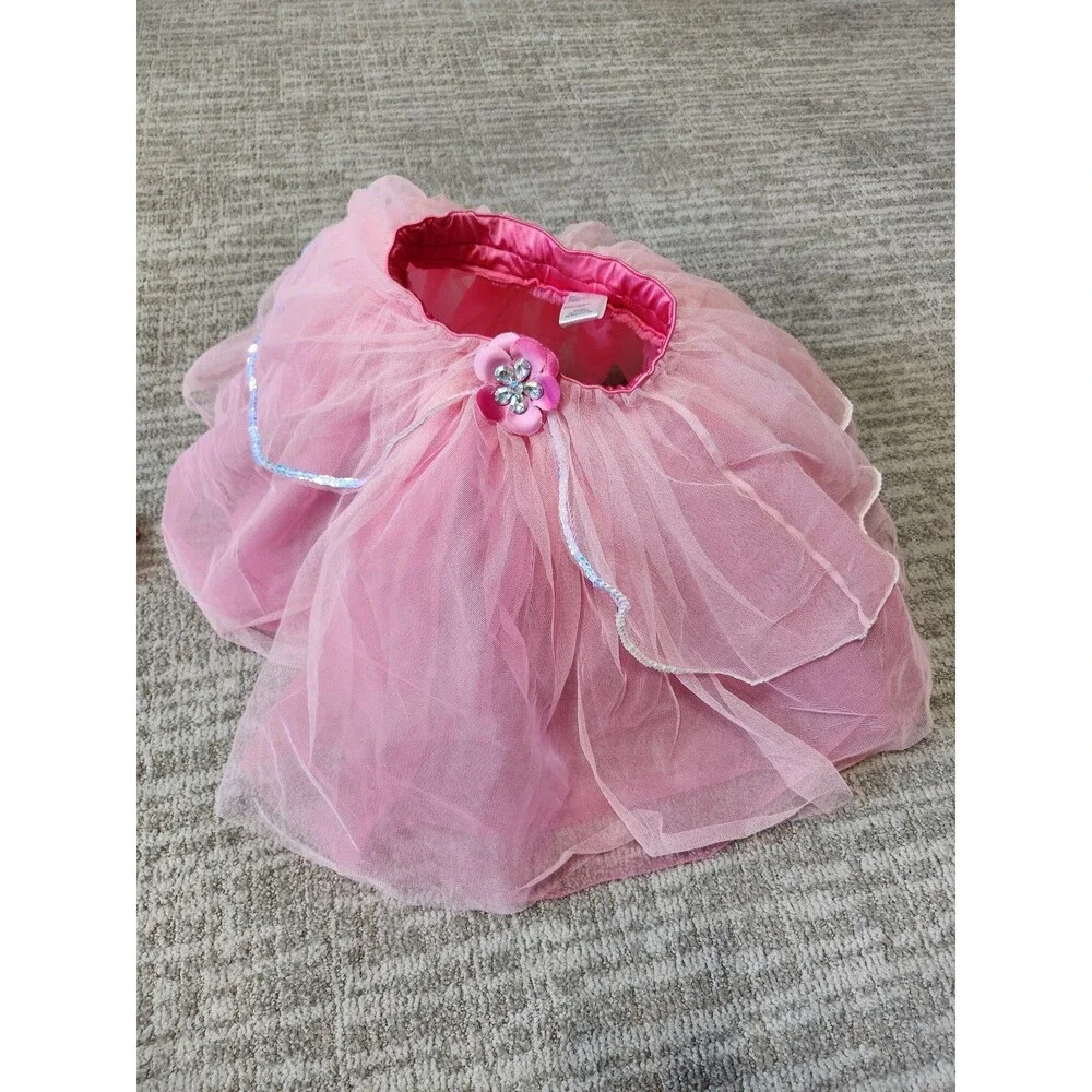 Weissman girls pink sequin dance leotard and tutu costume size SC (6/6X)
