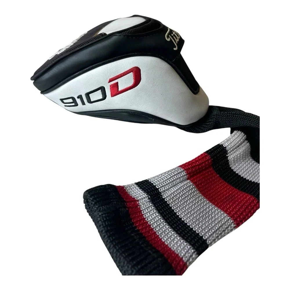 Titleist 910D Driver Headcover Golf Club Head Cover White Black Red Sock