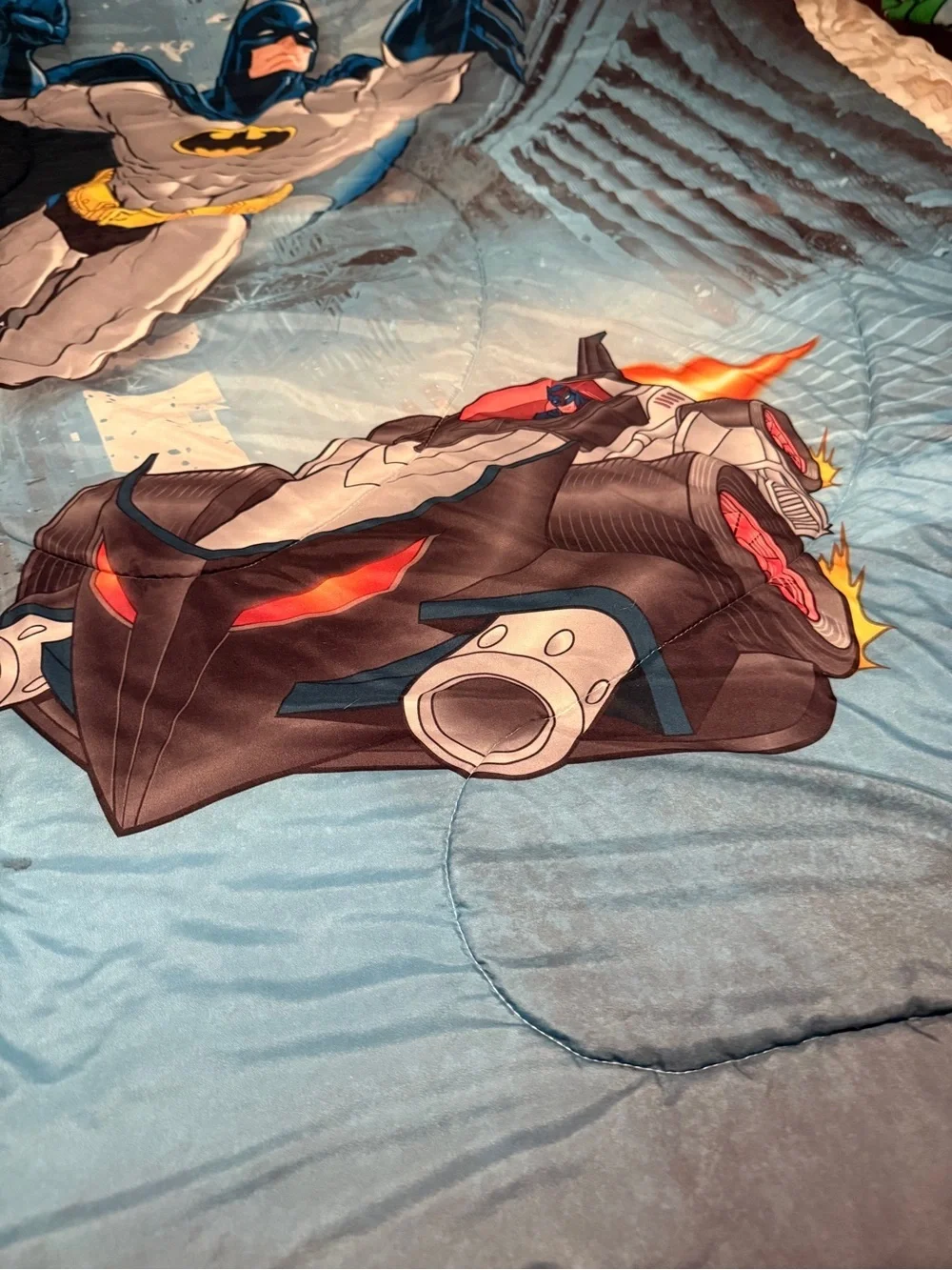 Vintage Batman Blue and Gray Superhero Reversible Twim Comforter