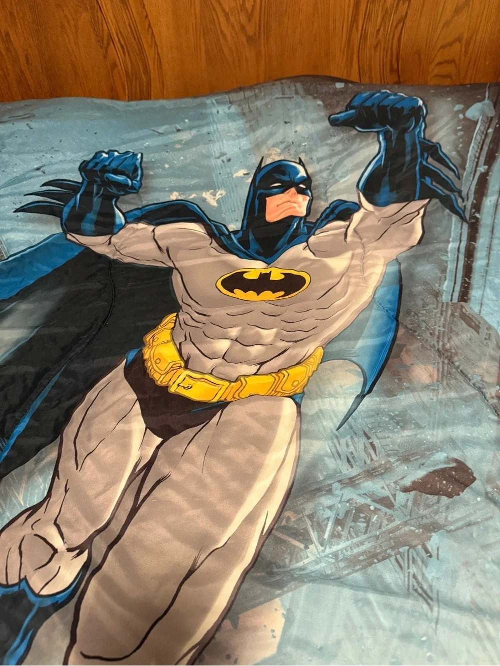 Vintage Batman Blue and Gray Superhero Reversible Twim Comforter
