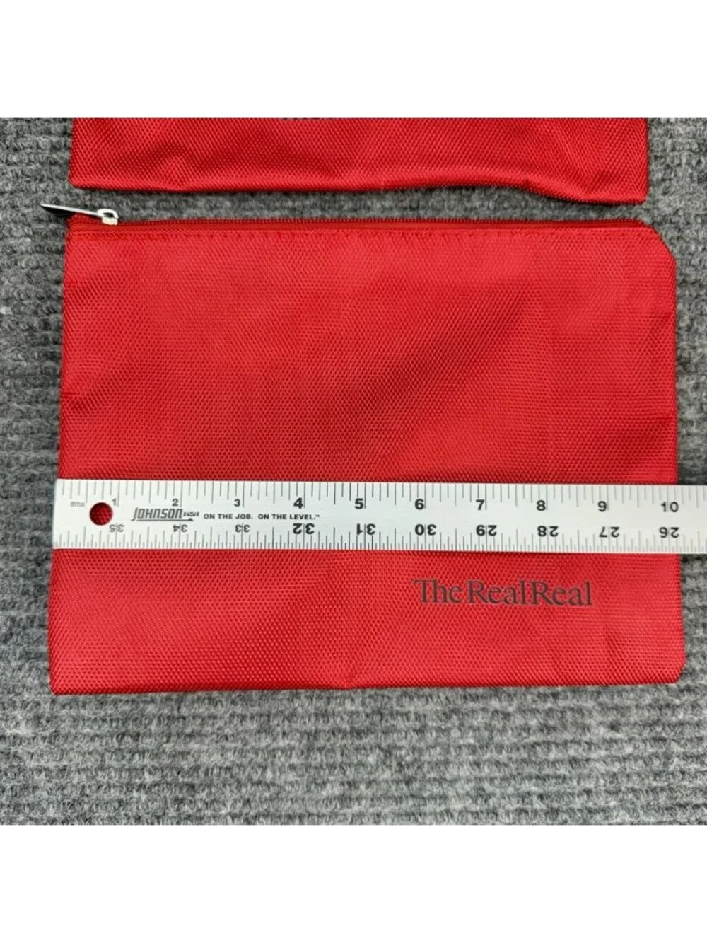 The Real Real Zippered Dust Bag Red Accessories Cosmetic Pouch Designer Nylon