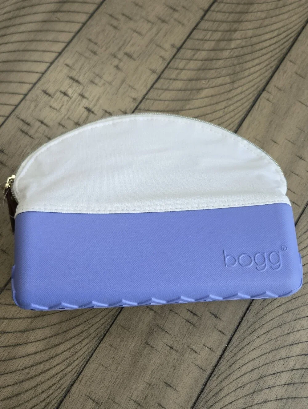 BOGG BAG Two-Tone White and Lavender Cosmetic Pouch