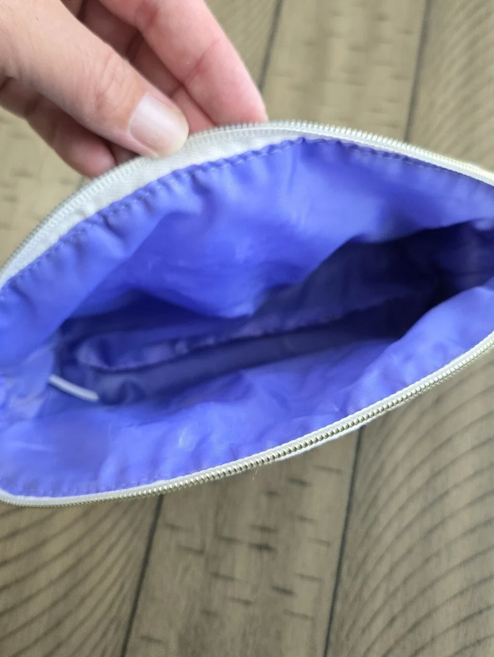 BOGG BAG Two-Tone White and Lavender Cosmetic Pouch