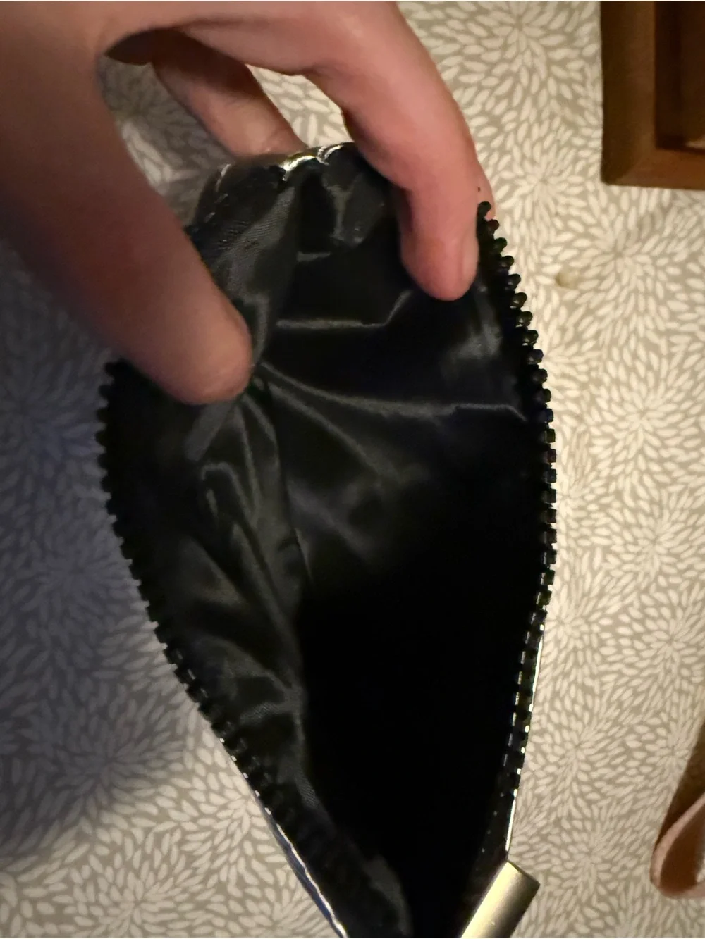 L'Oreal Metallic Silver Quilted Cosmetic Bag