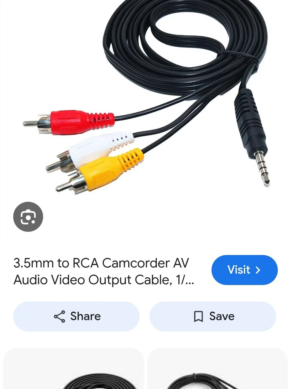 Nintendo Wii AV Cables (2)  Set for Video Game Consoles - Gray, Black.. $15