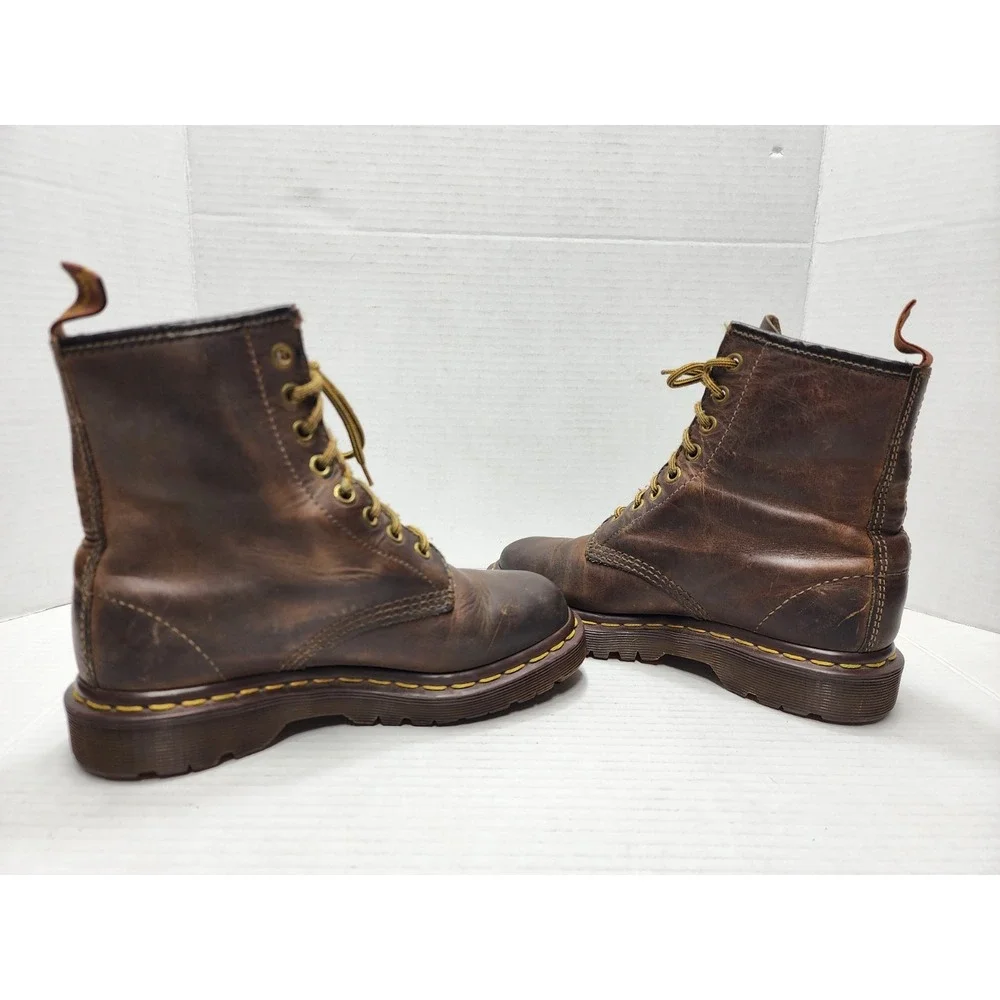 Dr Martens Doc Crazy Horse Brown 8-Eye Leather Boots 1460 Women's 5 Vintage