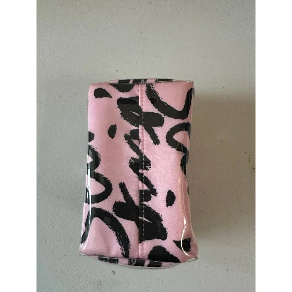 Victoria's Secret Plastic Coated Signature Script Logo Mini Cube Zipper Pouch