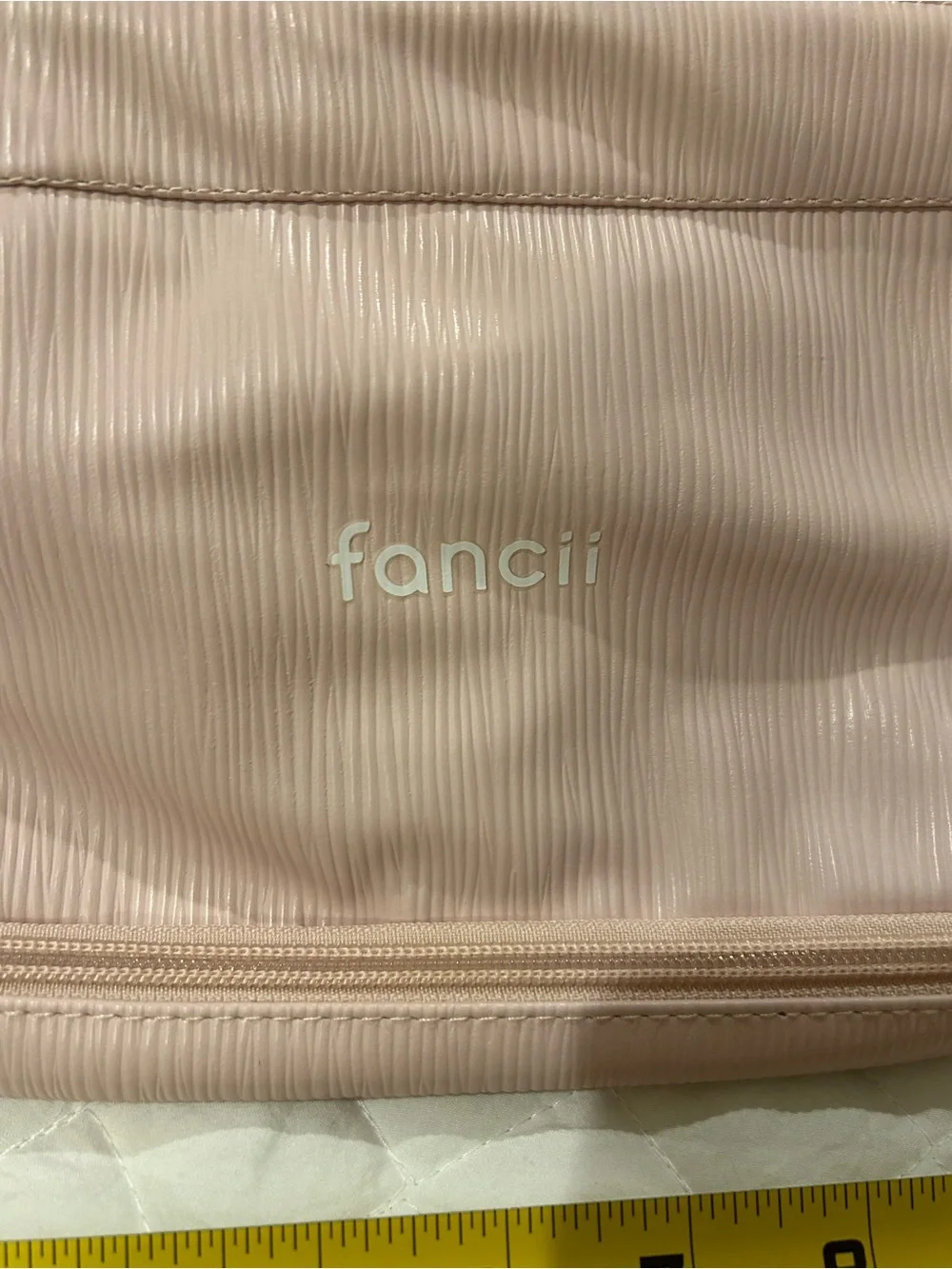 Fancii Soft Blush Cosmetic Pouch with Bottom Compartment