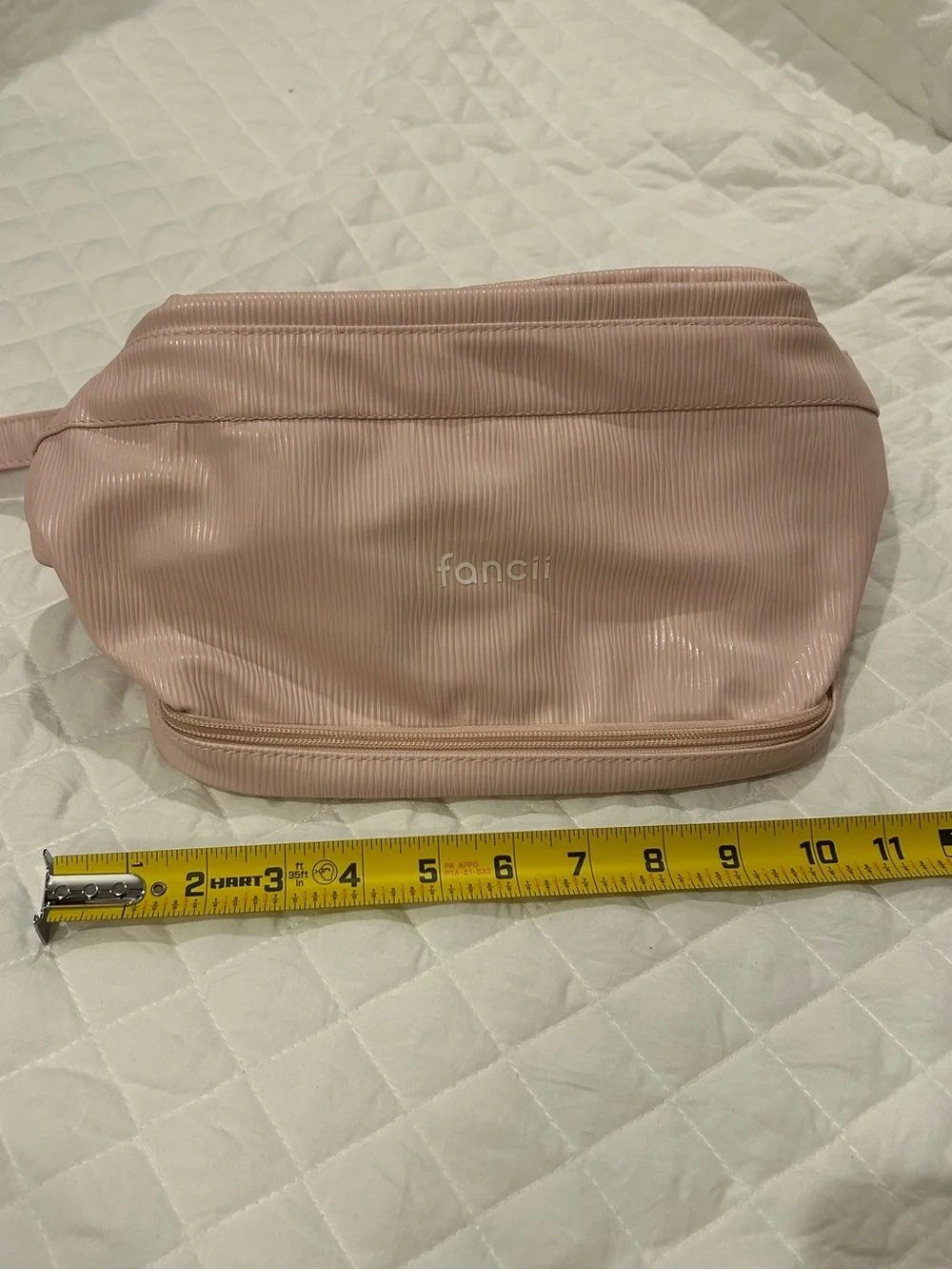 Fancii Soft Blush Cosmetic Pouch with Bottom Compartment