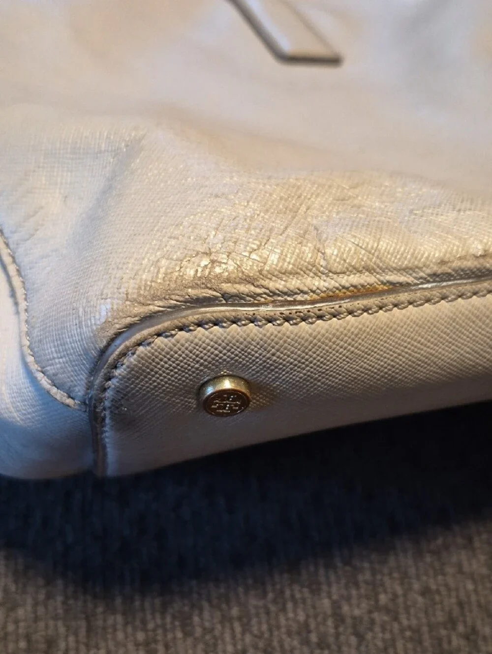 Tory Burch Light Beige Leather Satchel