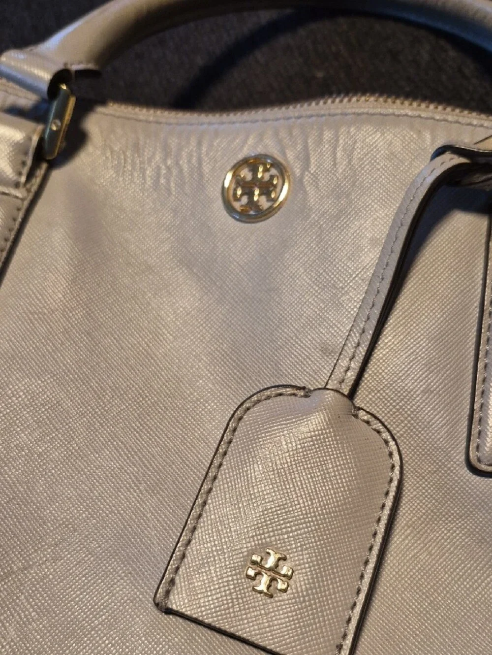 Tory Burch Light Beige Leather Satchel