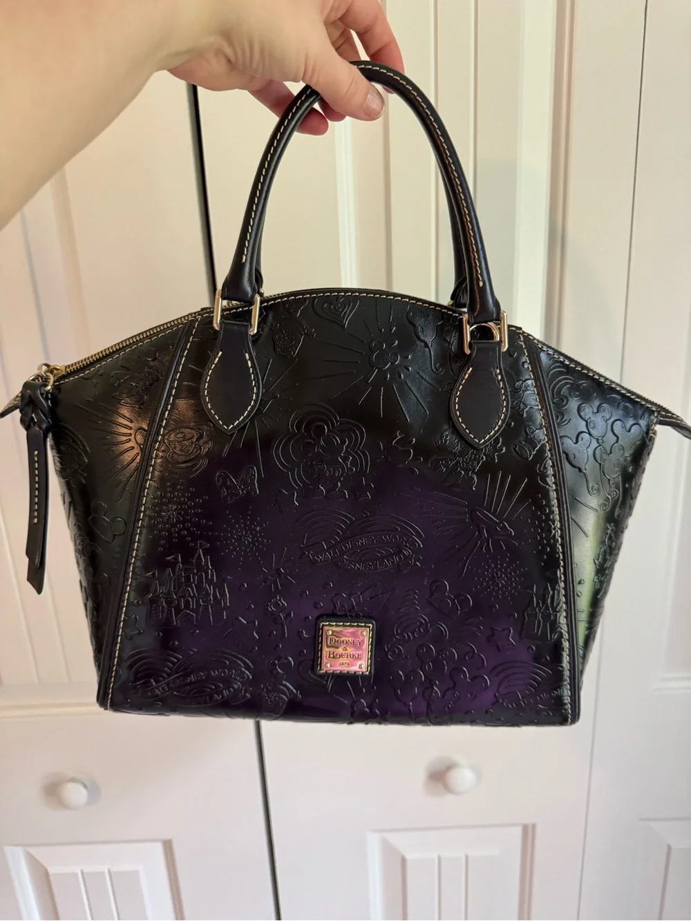 LIKE-NEW - DISNEY PARKS x DOONEY & BOURKE WDW 50th ANNIVERSARY EMBOSSED SATCHEL