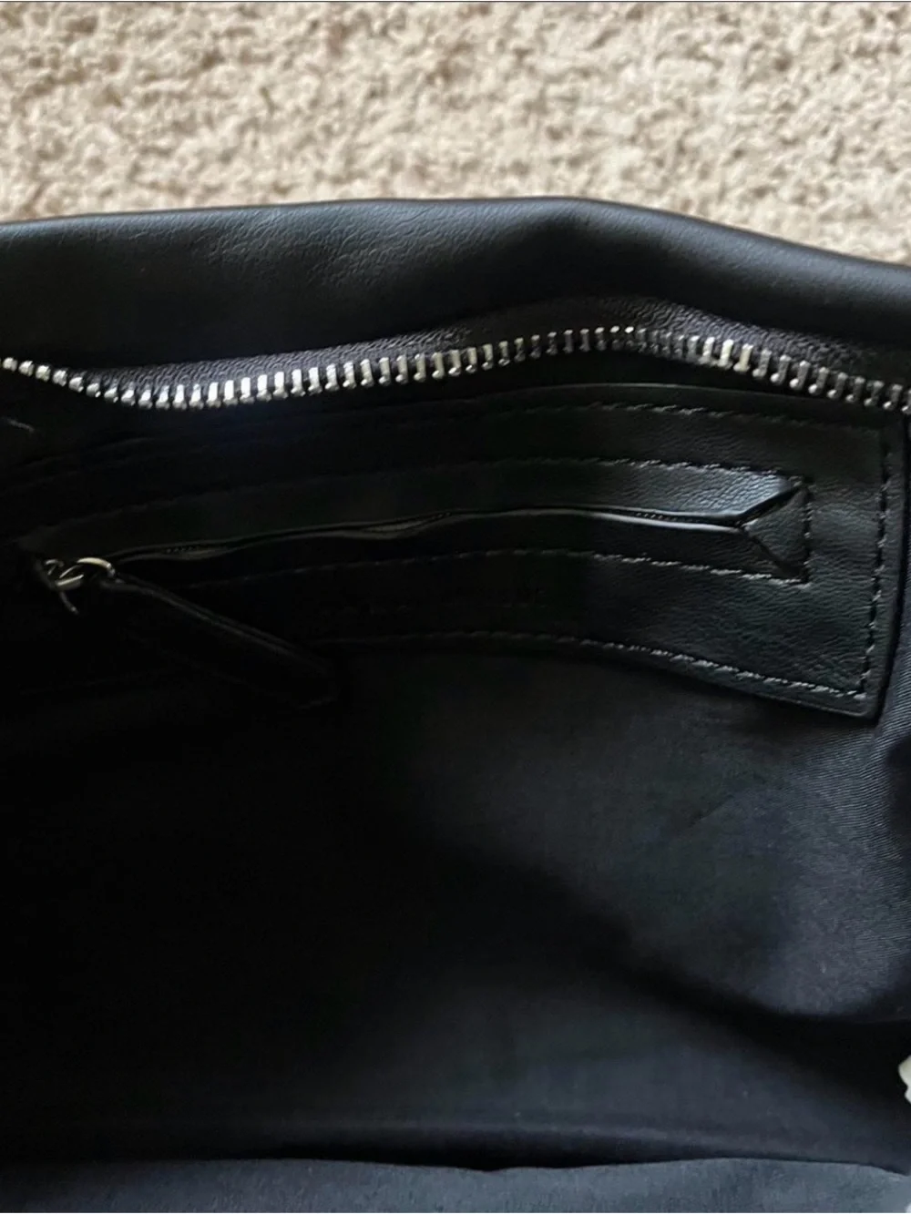 Zara Black Quilted Wristlet Cosmetic Pouch