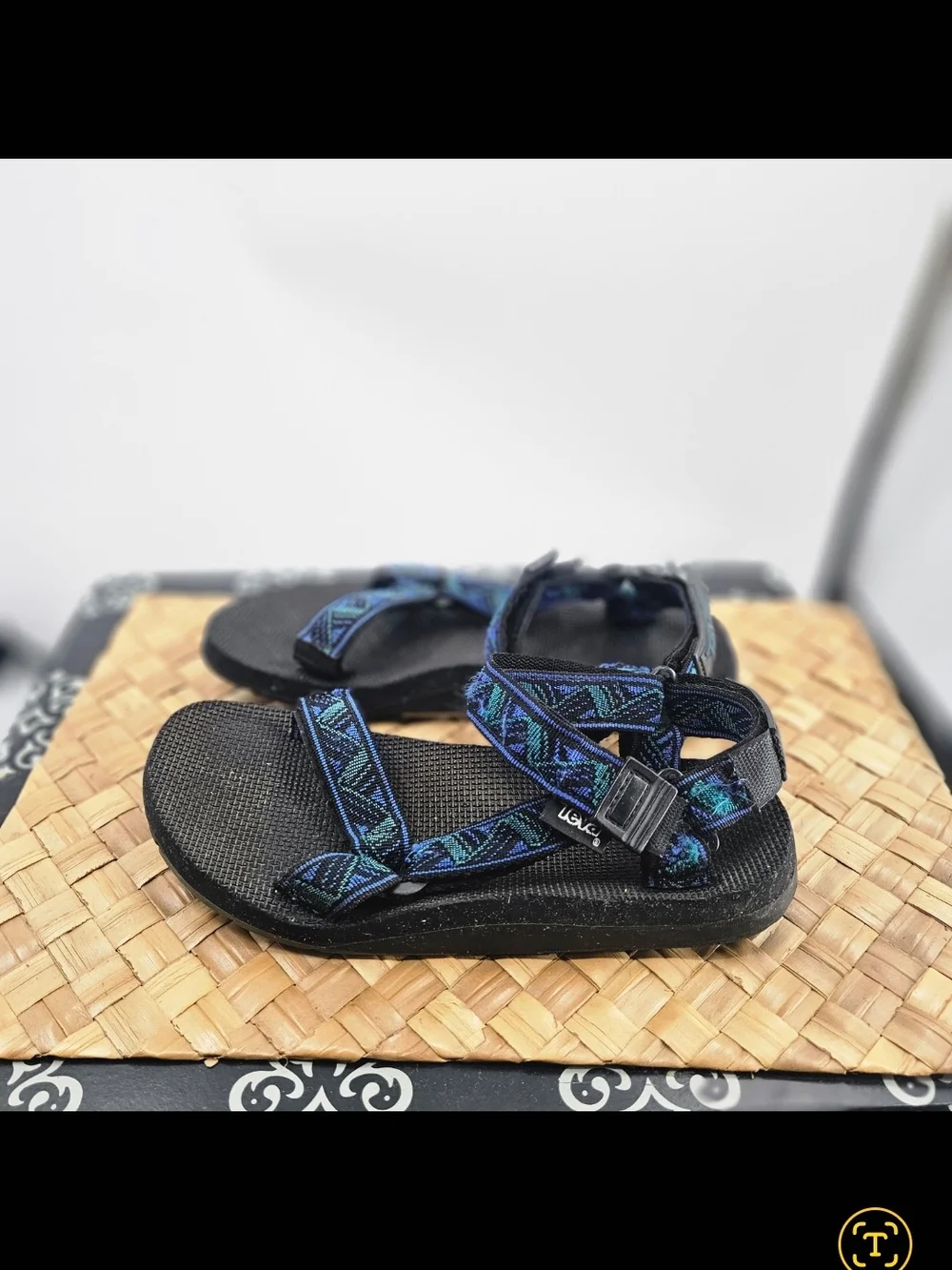 Teva Sandals Men Black Blue Size 10
