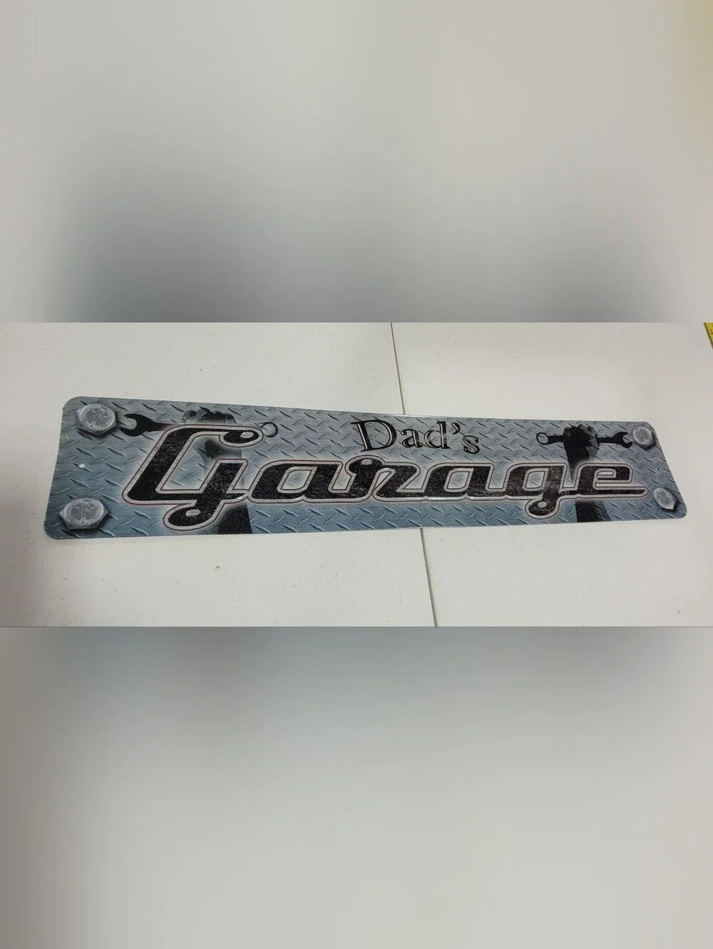 Wall Sign - Black and Silver Metal-Look Décor