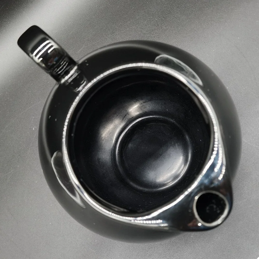 Waechtersbach 6in Black Orb Pitcher Spain MCM Minimalist Sleek Retro Glossy Jug
