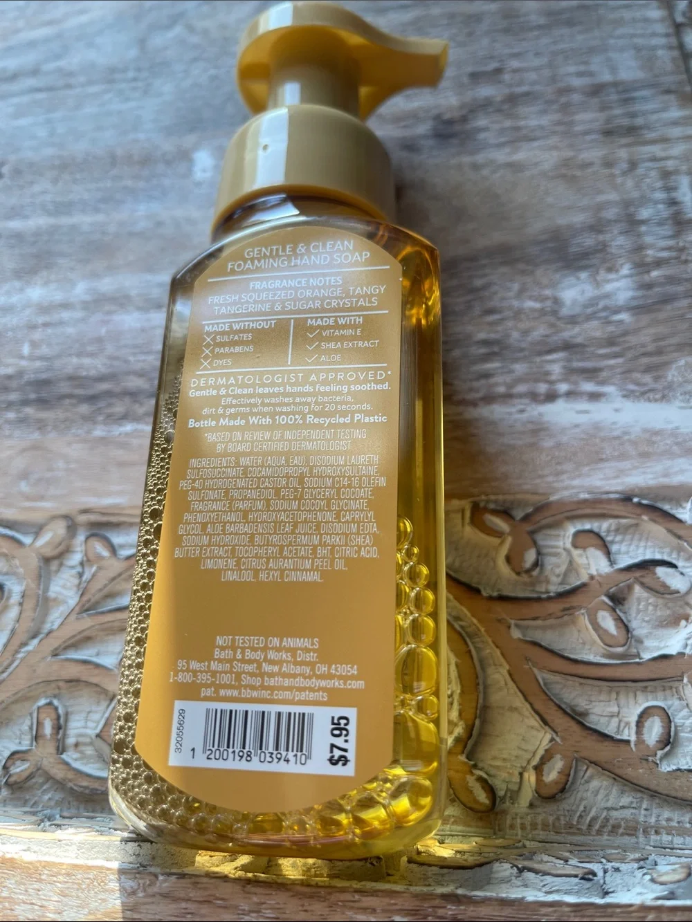 Bath & Body Works soap lightly