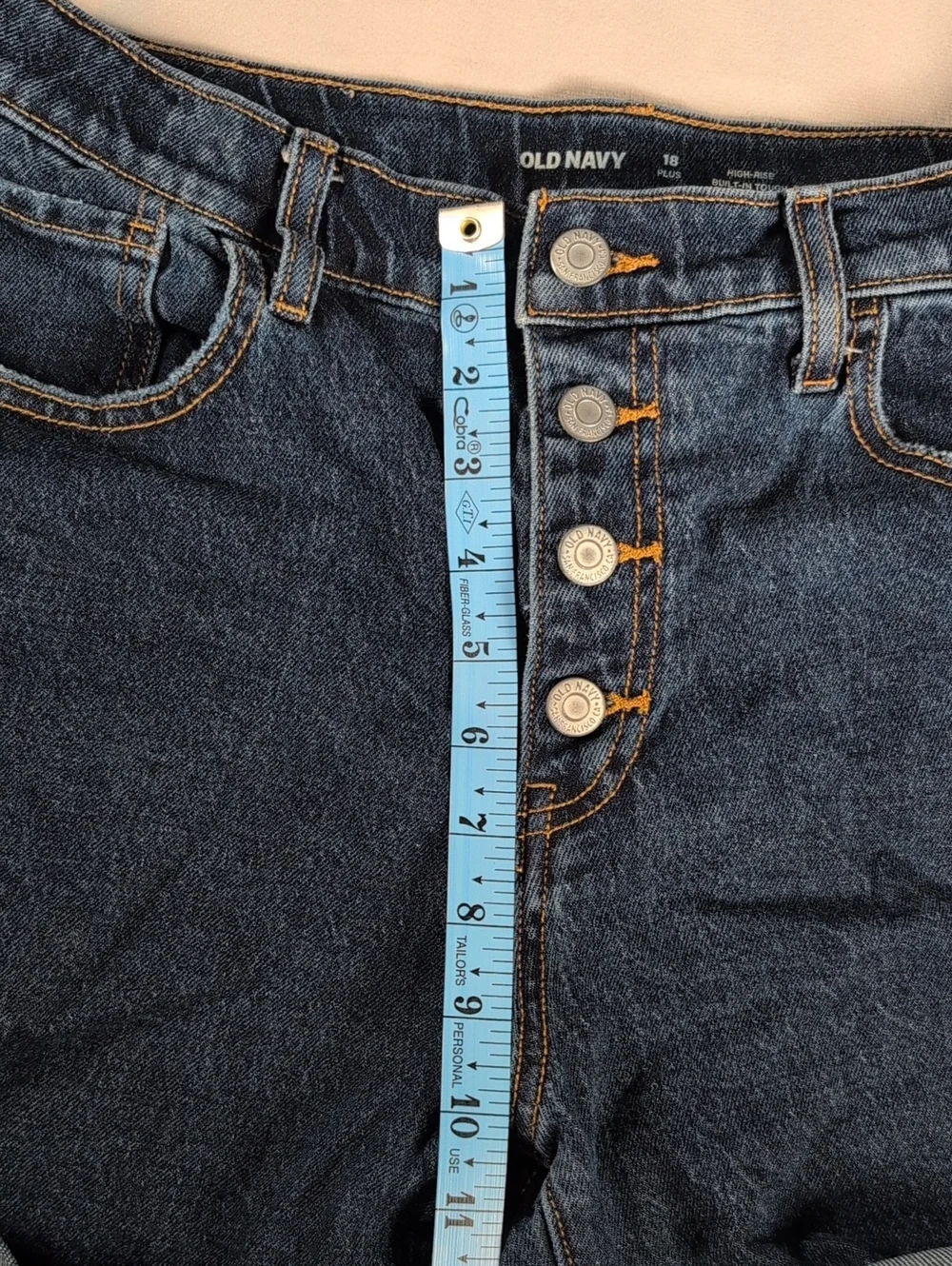 Old Navy High Rise Button Fly Cuffed Denim Shorts Girls Size 18 Plus