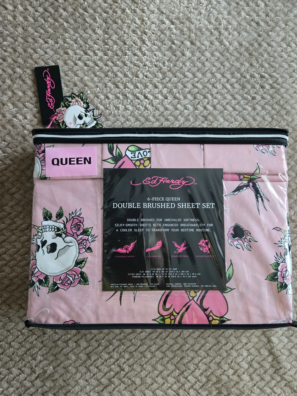 Ed Hardy includes flat