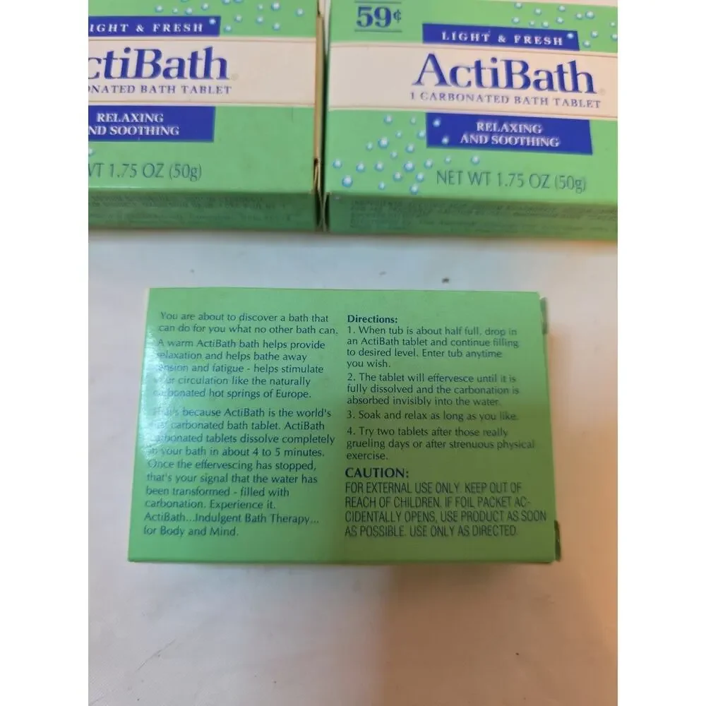 Vintage NEW Lot 3 x Jergens Actibath Bath Soak Fizzy Tablets Japan TV Movie Prop