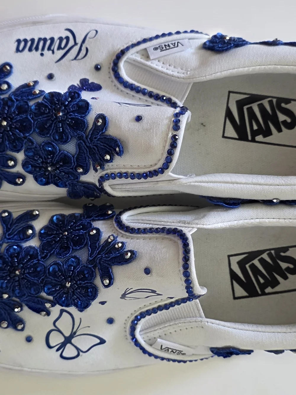 Vans white slip