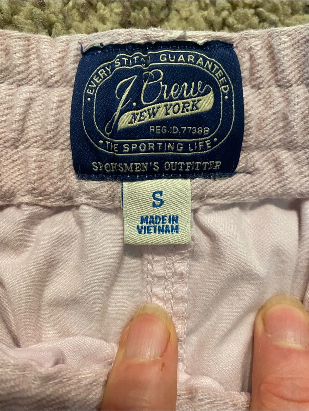 J Crew Mens small Fair Trade light pink dock shorts
