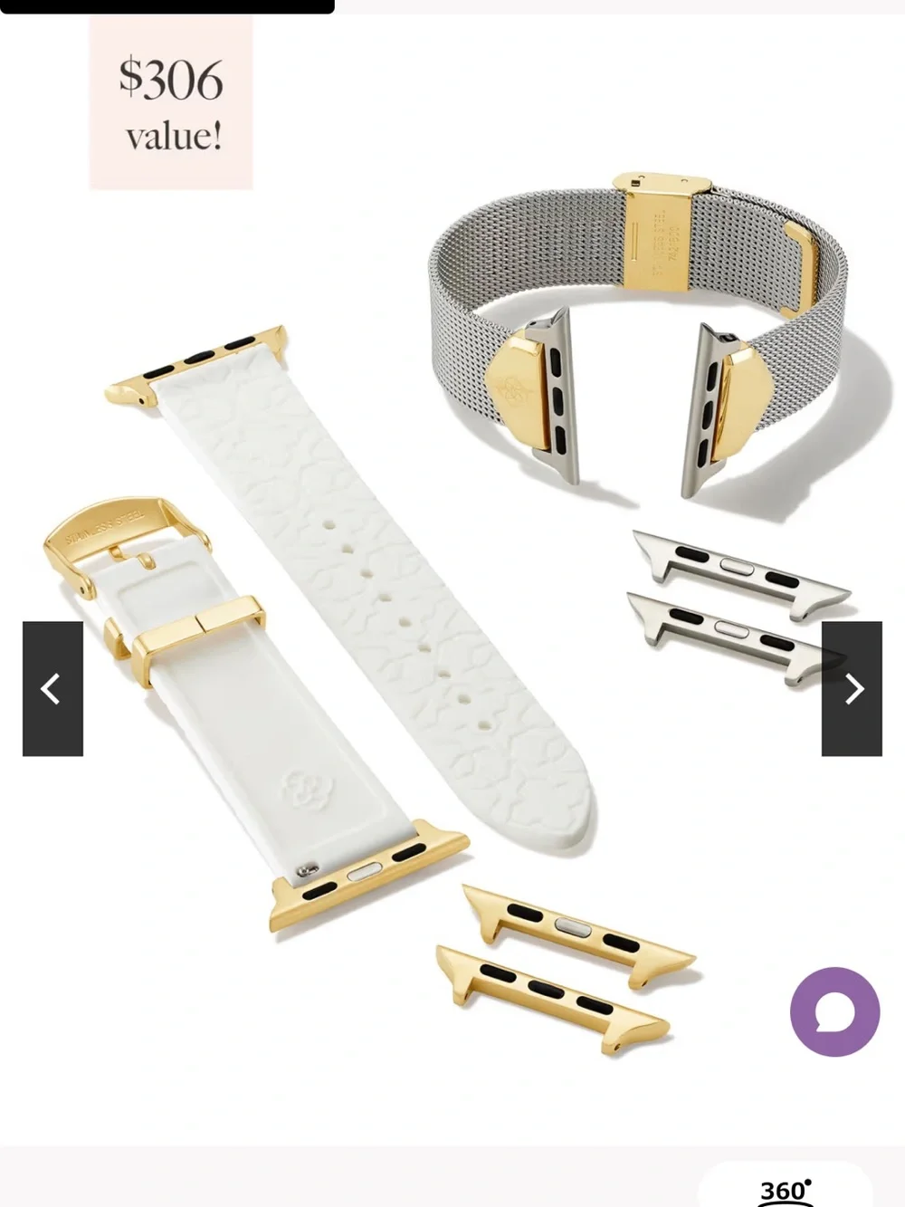 Kendra Scott Mia and Filigree Watch Band Gift Set in Two Tone Stainless Steel