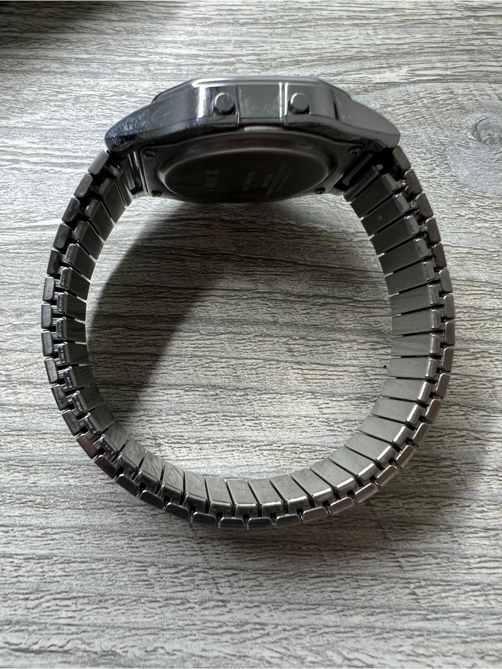 Timex Silver Digital Indiglo Watch with Green Display