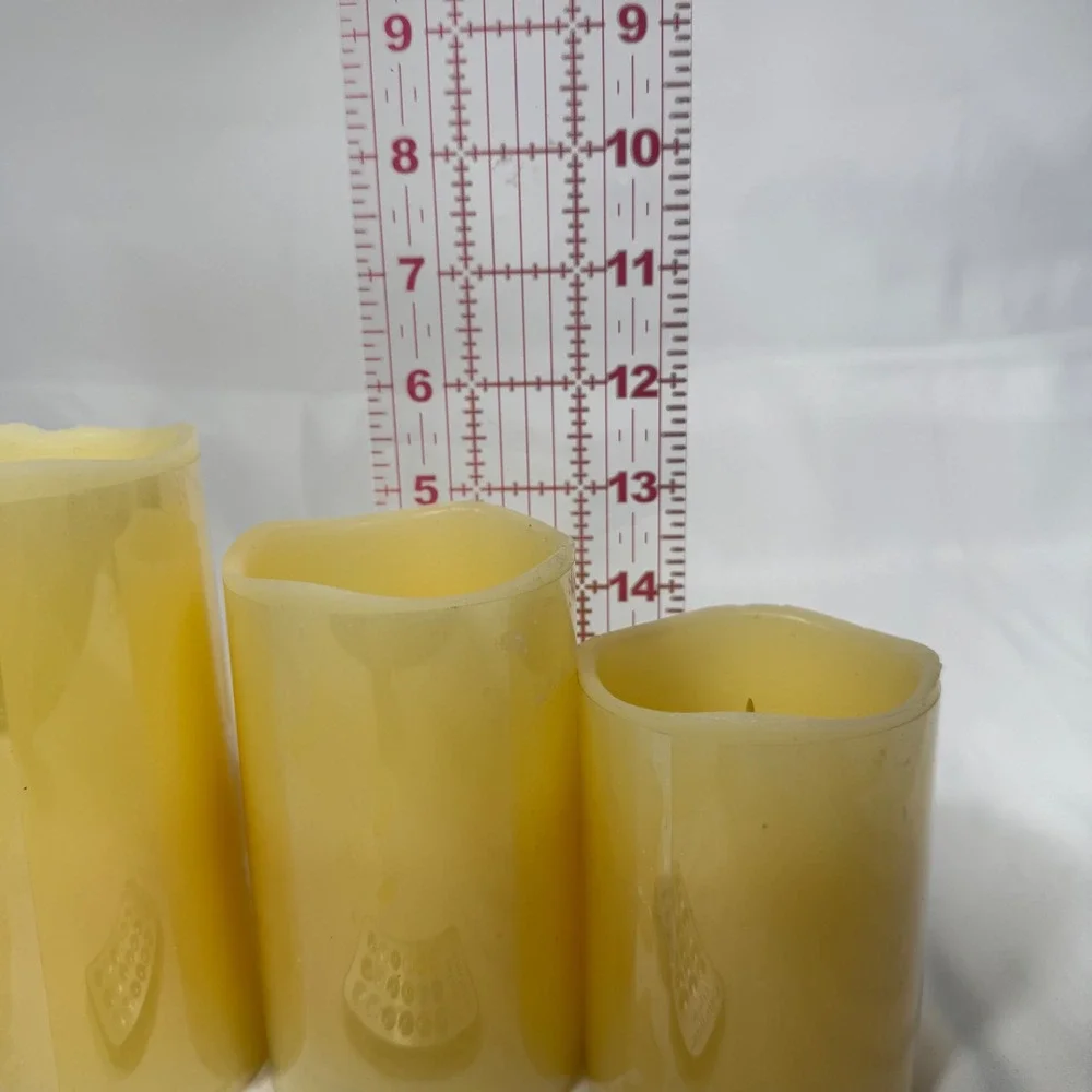 Glow Candles LED Pillar Candles Cream Color Changing Remote Set of 3