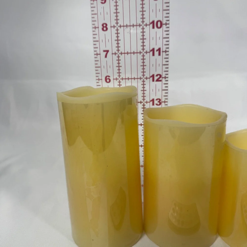 Glow Candles LED Pillar Candles Cream Color Changing Remote Set of 3