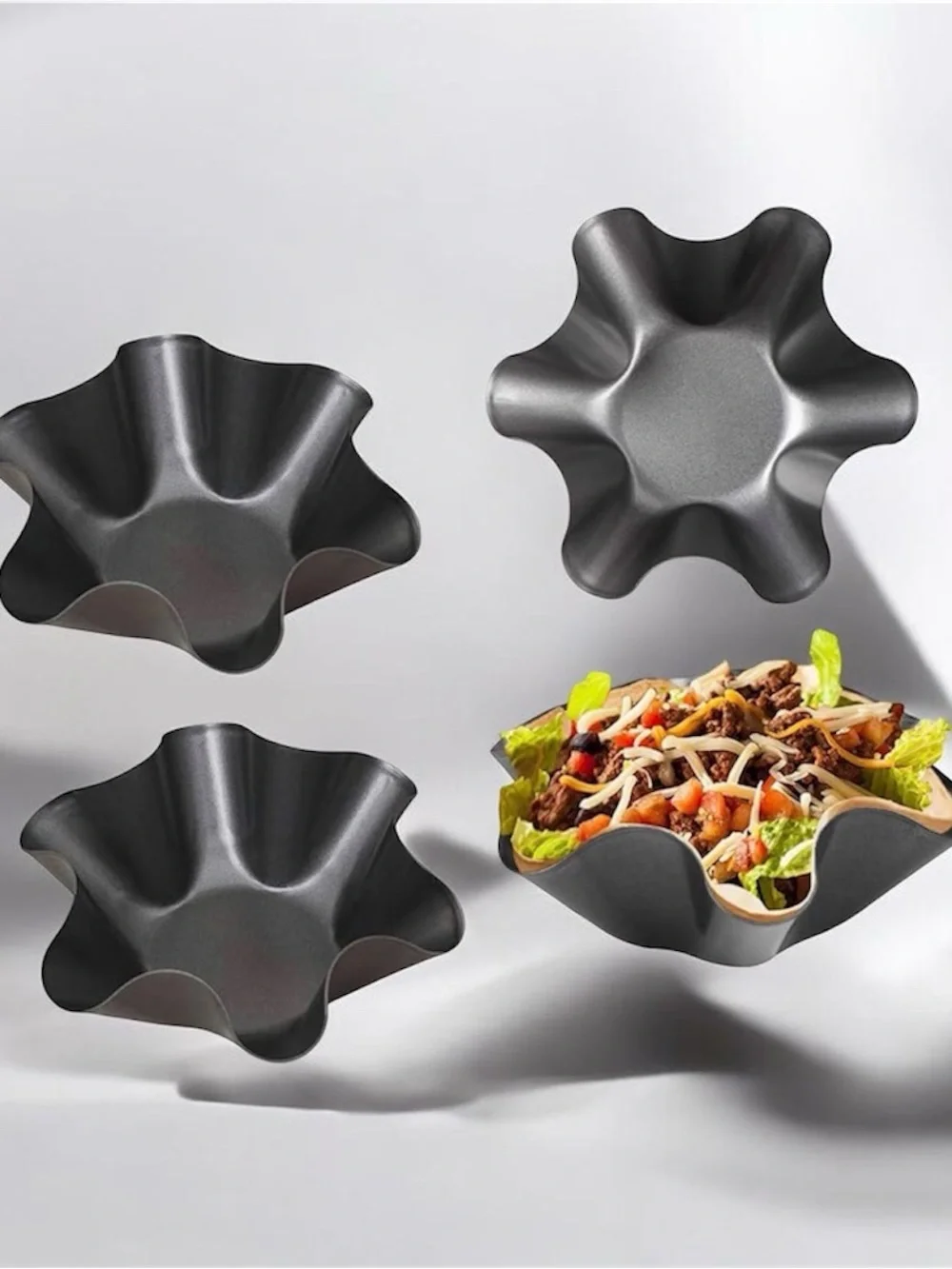 Taco Salad Bowl Non Stick Molds Set of 4