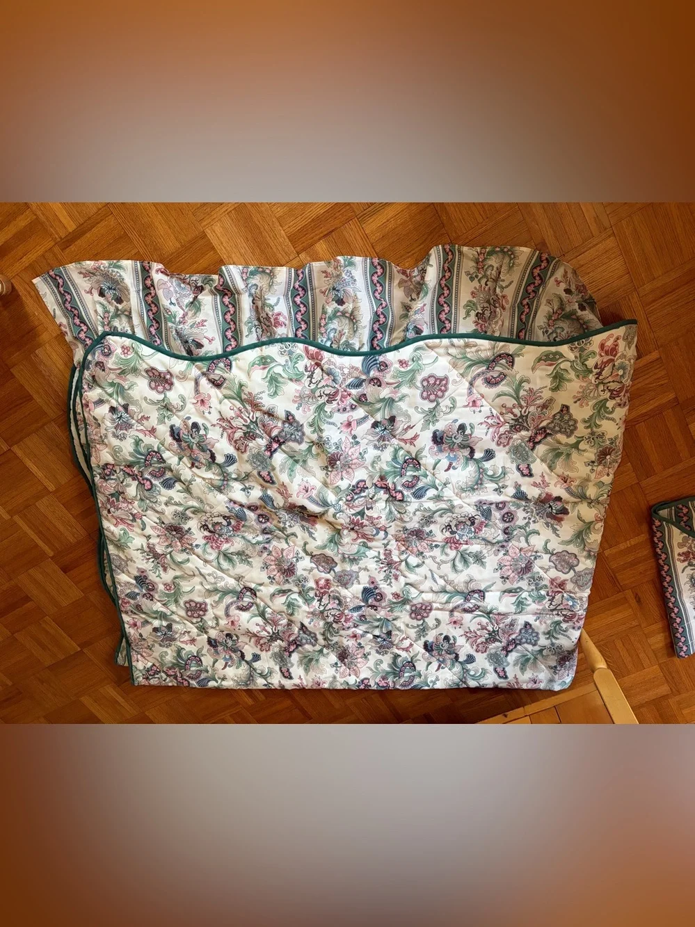 Set Green Quilted Cotton Queen Bedspread Set – 6Pieces