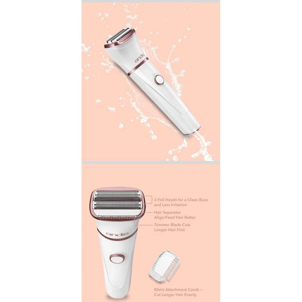 Andis 31015 Women's 6-Piece Wet + Dry Shaver FACTORY SEALED