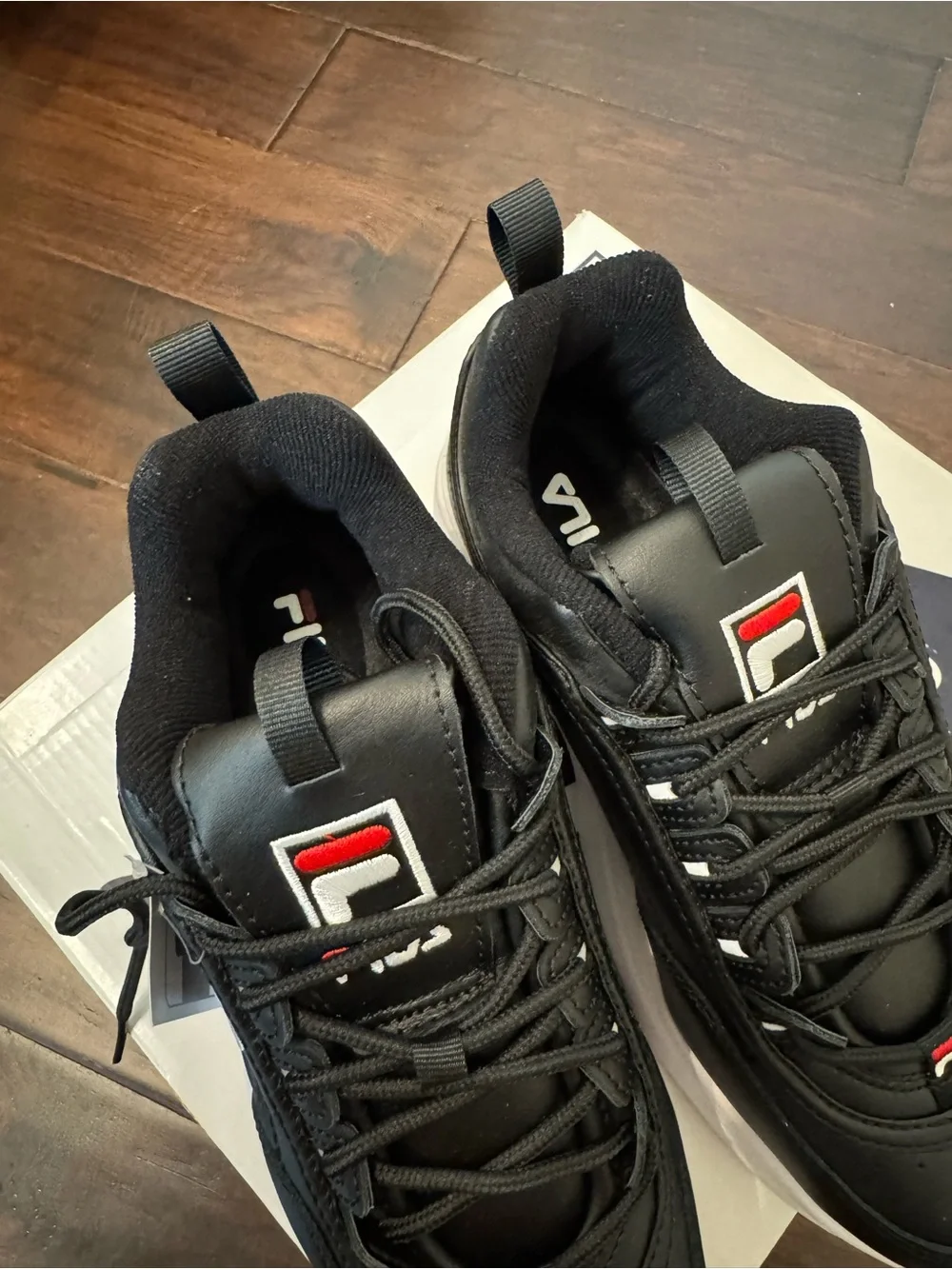 NEW Fila Disruptor 2 Wedge Platform Shoe Sneaker Chunky Black White 8.5