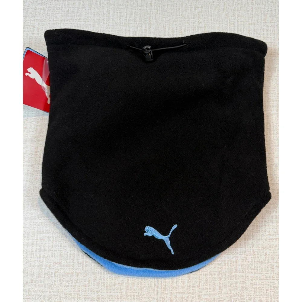 NWT Puma Manchester City FC Reversible Fleece Neck Warmer Black Blue Scarf MCFC
