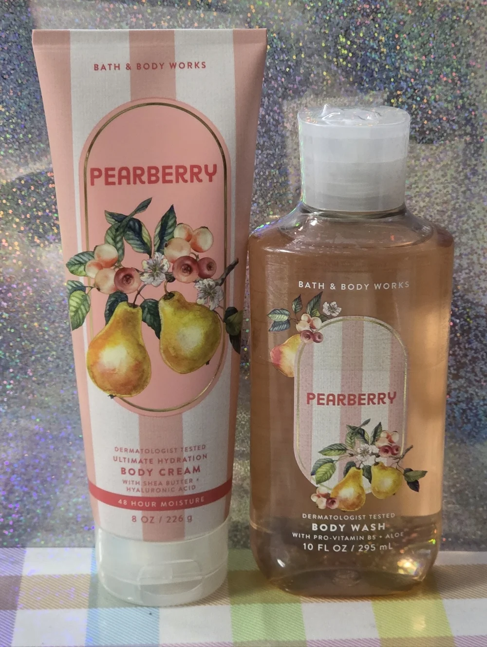 Bath & Body Works Pearberry Body Wash & Body Cream Set NEW Rare